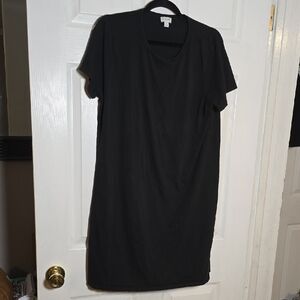 J. Crew Womens Large L Classic Black T-shirt Dress Garment
